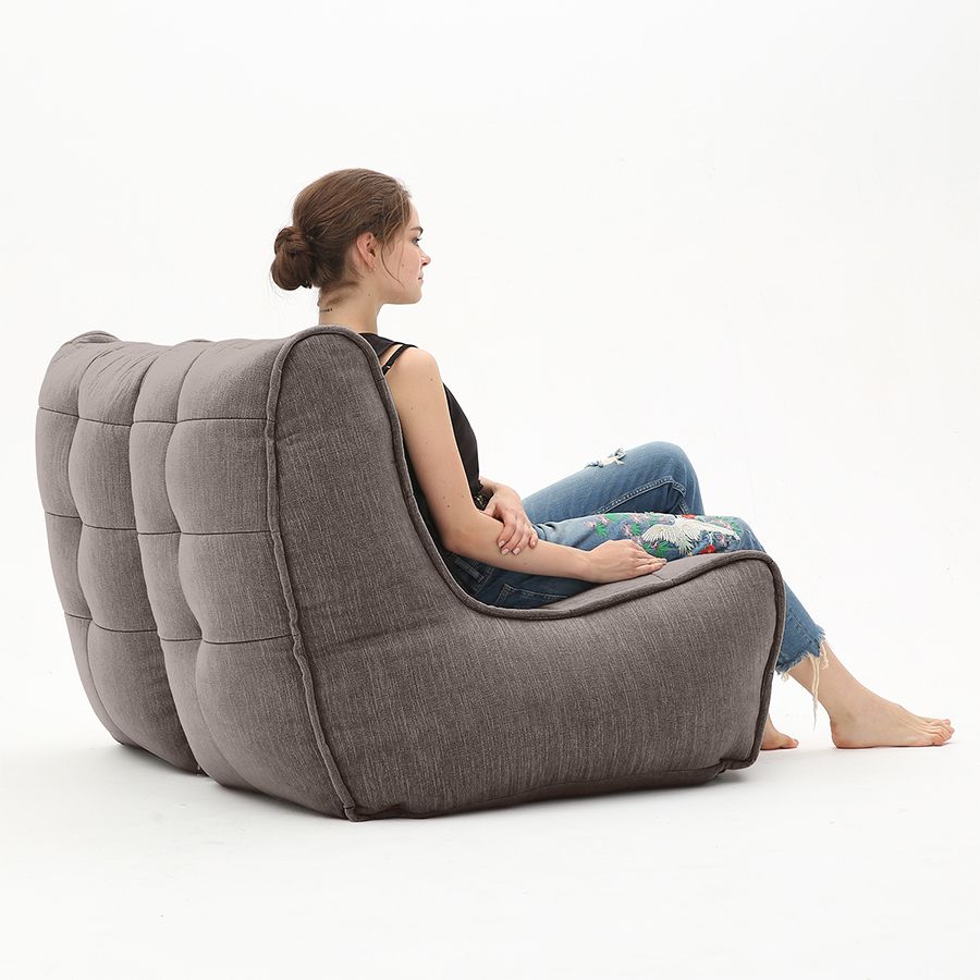 шоколадное двойной модульный диван Twin Couch шенилловое для гостиной и переговорной — фото в интерьере