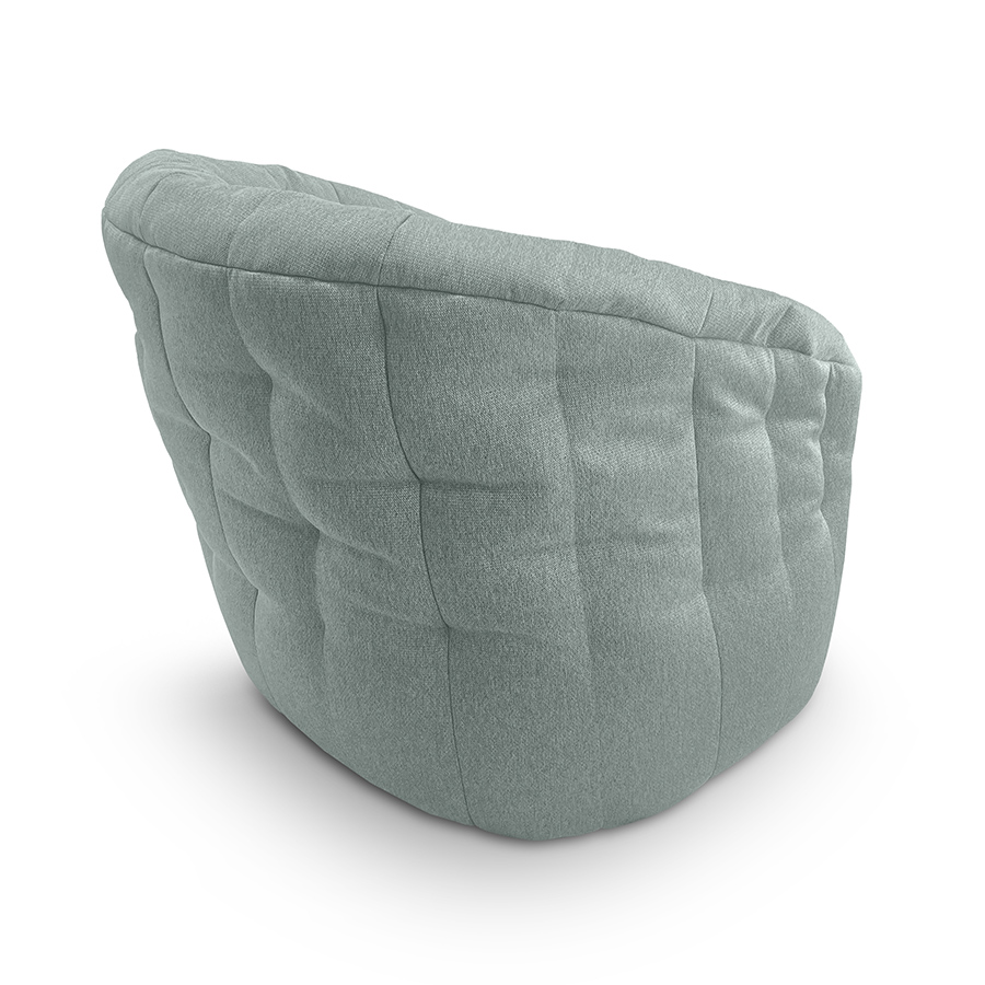 мятное полукруглое бескаркасное кресло Butterfly Sofa жаккардовое для гостиной, домашнего кинотеатра и офиса — вид сбоку