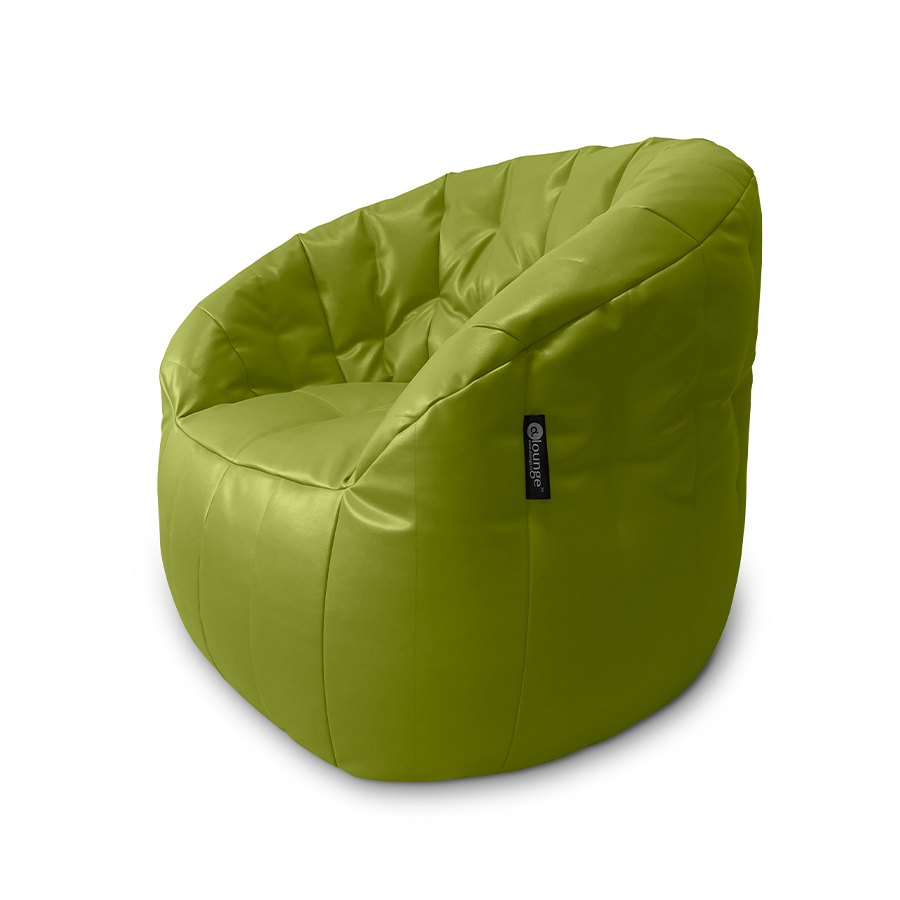 зелёное полукруглое бескаркасное кресло Butterfly Sofa из экокожи для гостиной, домашнего кинотеатра и офиса