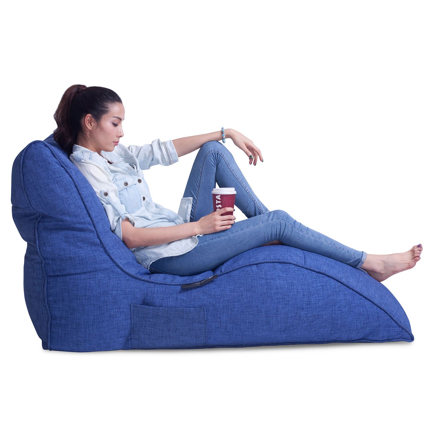 синее бескаркасный лаунж-диван Avatar Sofa из Sofa Weave для гостиной, кабинета и лаунж-зоны