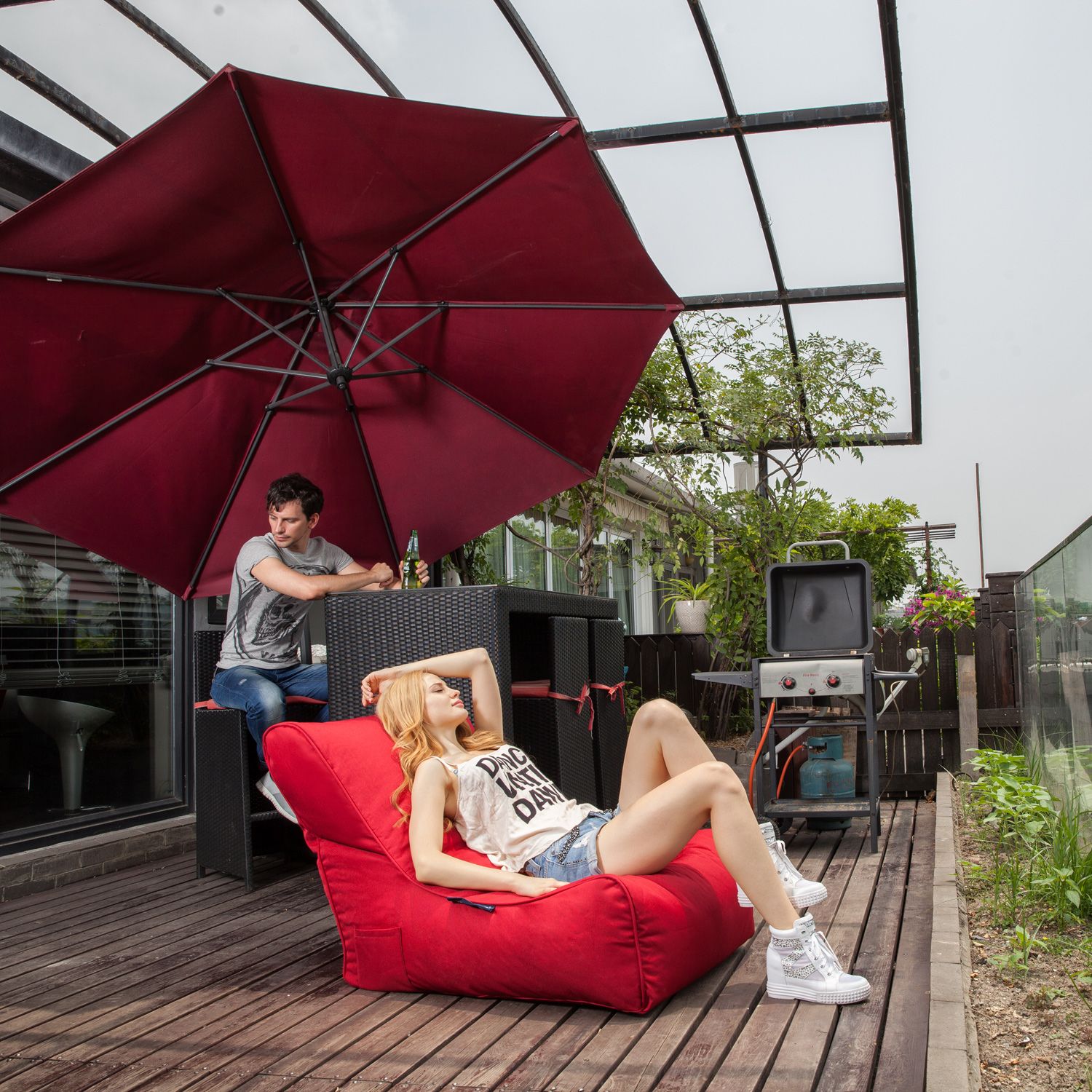 оранжевое уличный шезлонг Evolution Chaise уличное (Oxford) для террасы и бассейна