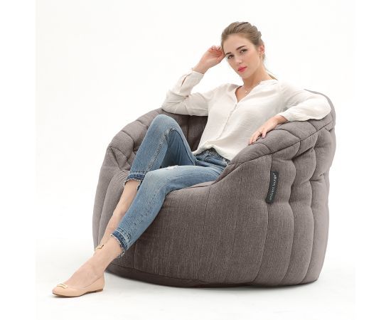 шоколадное полукруглое бескаркасное кресло Butterfly Sofa шенилловое — дизайн и качество
