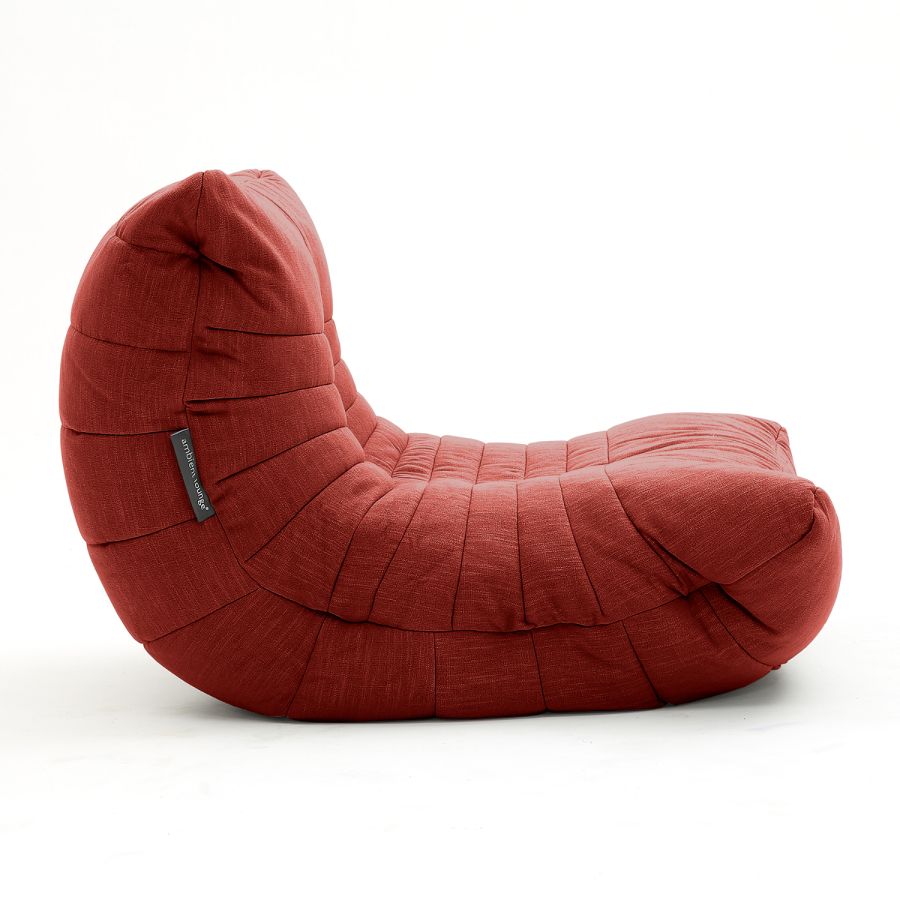 красное акустический бескаркасный диван Acoustic Sofa шенилловое для домашнего кинотеатра, офиса и студии — фото в интерьере