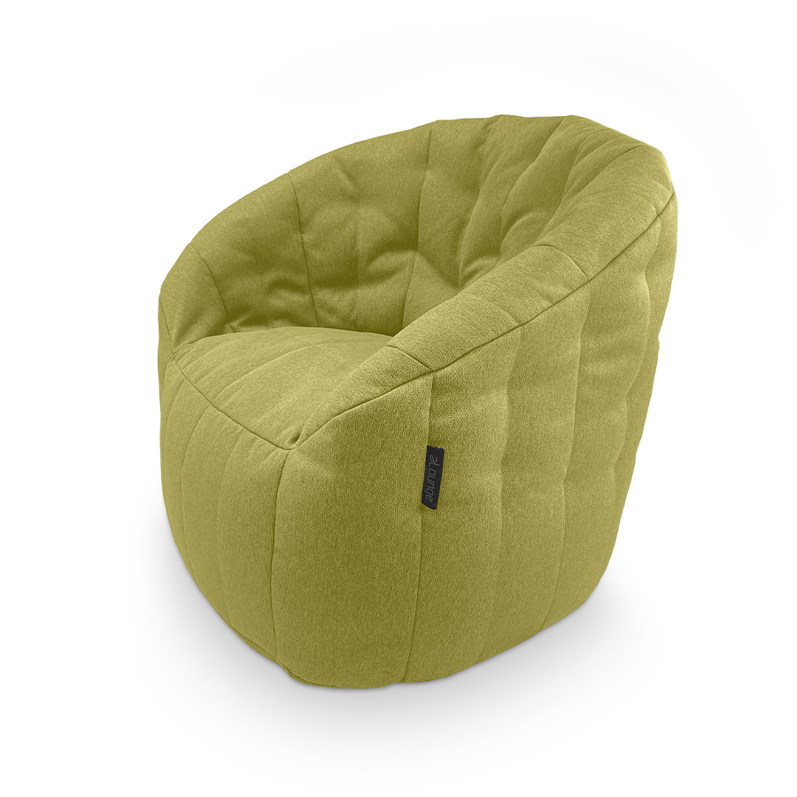зелёное полукруглое бескаркасное кресло Butterfly Sofa жаккардовое для гостиной, домашнего кинотеатра и офиса — фото в интерьере