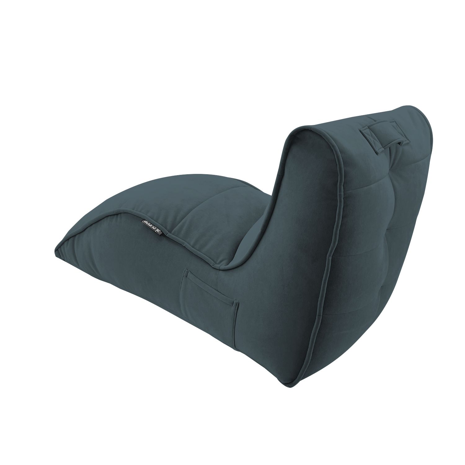 тёмно-серое бескаркасный лаунж-диван Avatar Sofa велюровое для гостиной, кабинета и лаунж-зоны — фото в интерьере