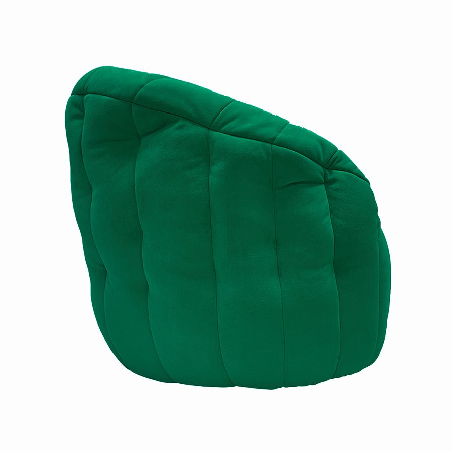 зелёное полукруглое бескаркасное кресло Butterfly Sofa велюровое для гостиной, домашнего кинотеатра и офиса