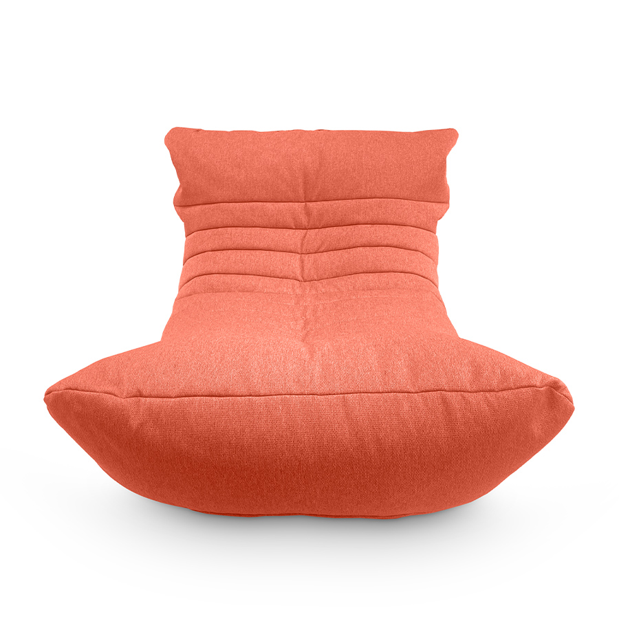 терракотовое акустический бескаркасный диван Acoustic Sofa жаккардовое для домашнего кинотеатра, офиса и студии — фото в интерьере