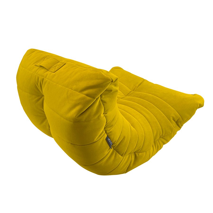 жёлтое акустический бескаркасный диван Acoustic Sofa велюровое для домашнего кинотеатра, офиса и студии