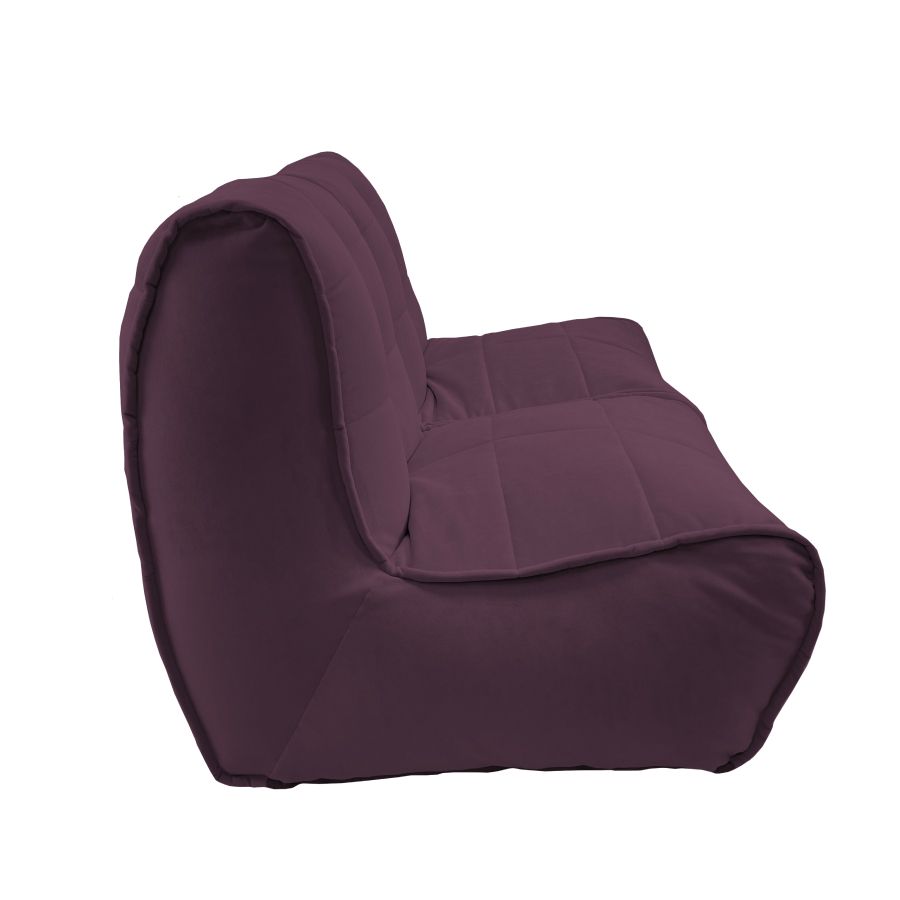 баклажановое двойной модульный диван Twin Couch велюровое для гостиной и переговорной — фото в интерьере