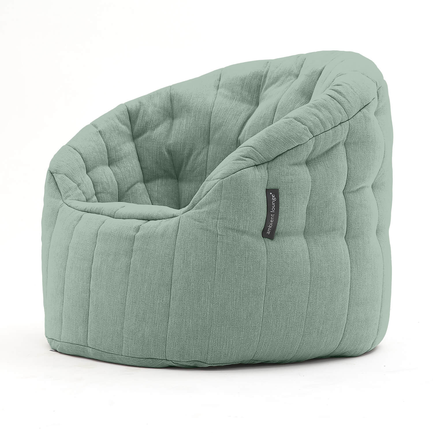 мятное кресло-шезлонг бескаркасное Butterfly Chaise шенилловое для гостиной, спальни и лаунж-зоны — фото в интерьере