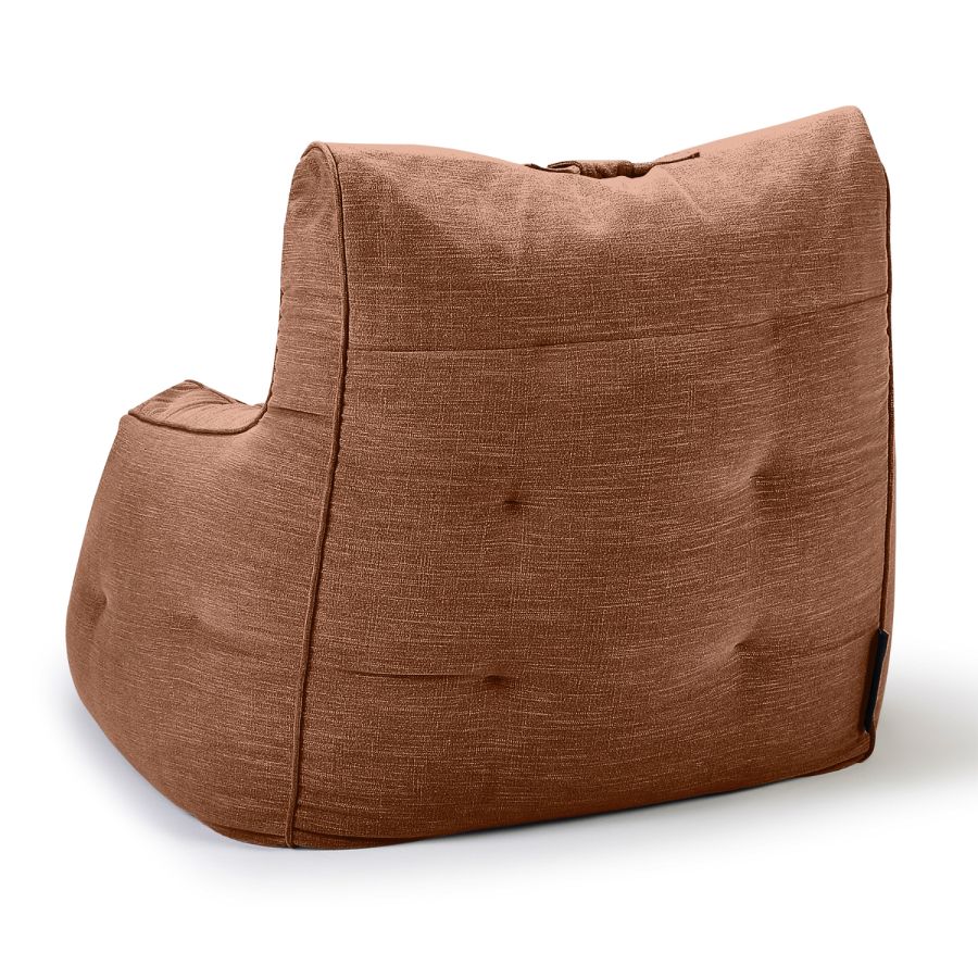 терракотовое уличное лаунж-кресло Tranquility Armchair шенилловое для террасы, сада и веранды — вид сбоку