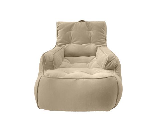 натуральное уличное лаунж-кресло Tranquility Armchair велюровое для террасы, сада и веранды — крупный план