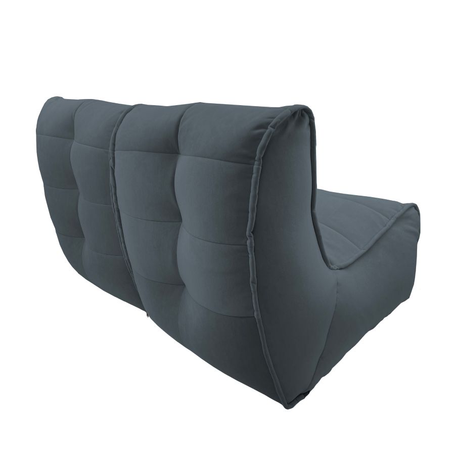 тёмно-серое двойной модульный диван Twin Couch велюровое для гостиной и переговорной — вид сбоку