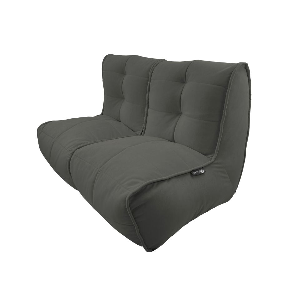 чёрное-графитовое двойной модульный диван Twin Couch велюровое для гостиной и переговорной