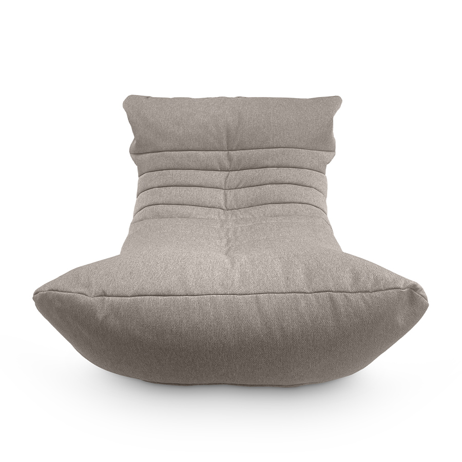 серое акустический бескаркасный диван Acoustic Sofa жаккардовое для домашнего кинотеатра, офиса и студии — вид сбоку