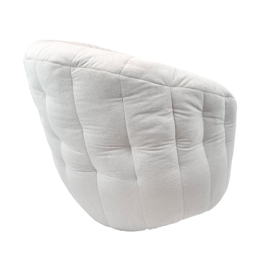 светло-серое полукруглое бескаркасное кресло Butterfly Sofa для гостиной, домашнего кинотеатра и офиса — фото в интерьере