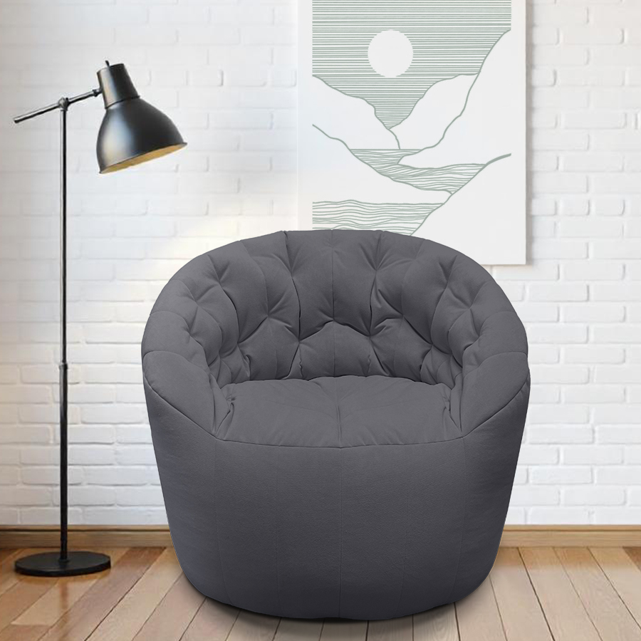 Купить лёгкое бескаркасное кресло Butterfly Light Sofa - Luscious Grey (темно-серый Велюр)