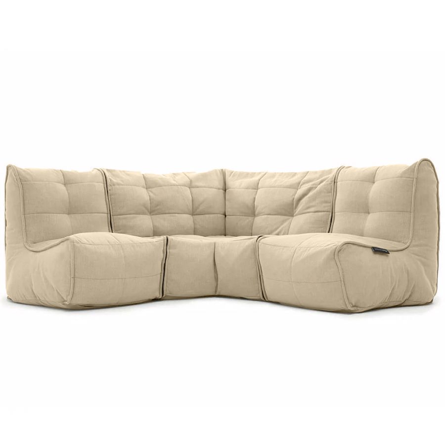натуральное угловой модульный диван Mod3 Cozy Corner шенилловое для гостиной и кабинета — фото в интерьере
