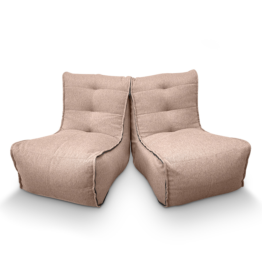 пудровое двойной модульный диван Twin Couch жаккардовое для гостиной и переговорной — фото в интерьере