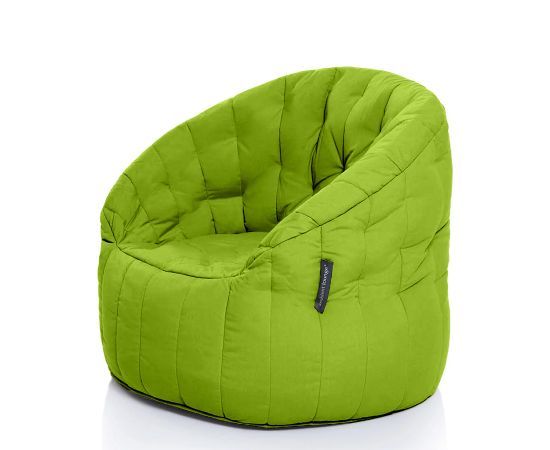 лаймово-зелёное полукруглое бескаркасное кресло Butterfly Sofa уличное (Oxford) для гостиной, домашнего кинотеатра и офиса