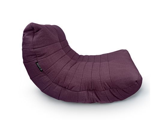 баклажановое акустический бескаркасный диван Acoustic Sofa из рогожки для домашнего кинотеатра, офиса и студии — фото в интерьере