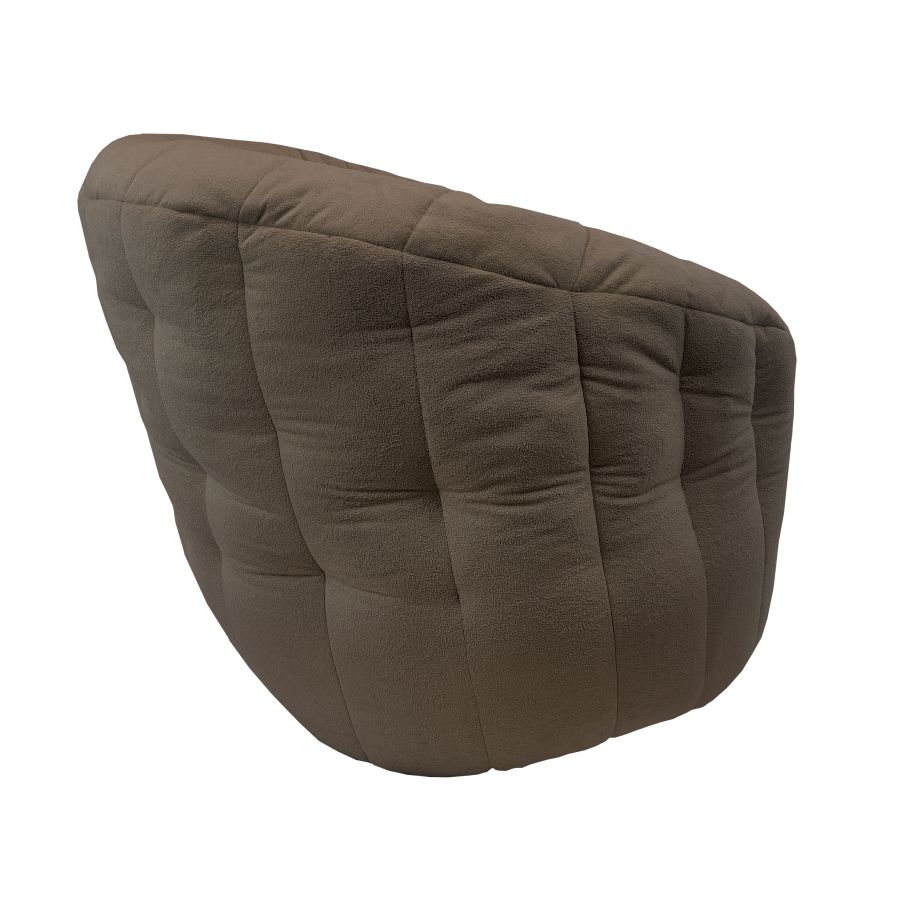 шоколадное полукруглое бескаркасное кресло Butterfly Sofa для гостиной, домашнего кинотеатра и офиса — фото в интерьере