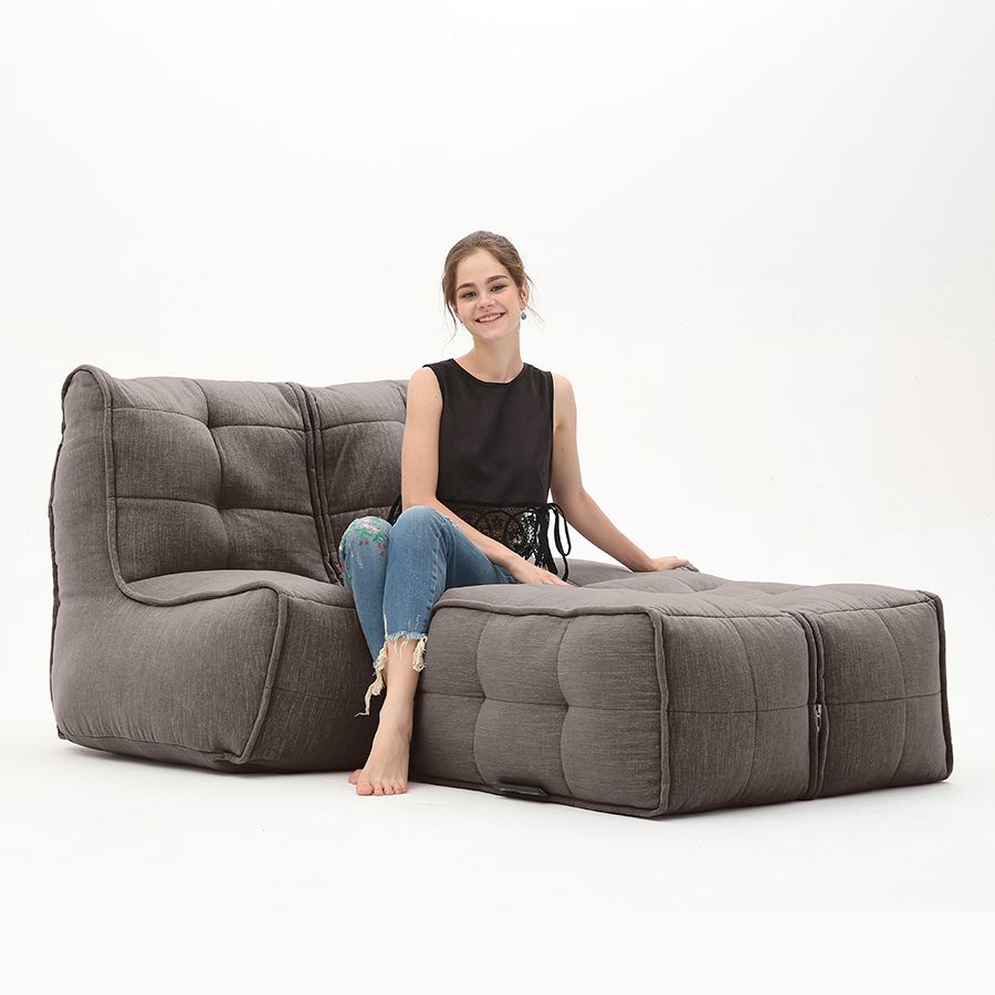 шоколадное просторный модульный диван Twin Couch Deluxe шенилловое для гостиной и лаунж-зоны