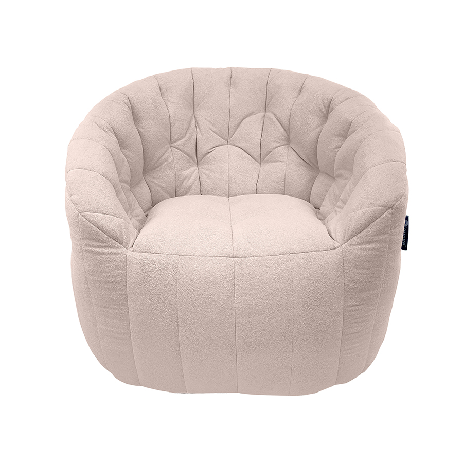 пудровое полукруглое бескаркасное кресло Butterfly Sofa для гостиной, домашнего кинотеатра и офиса
