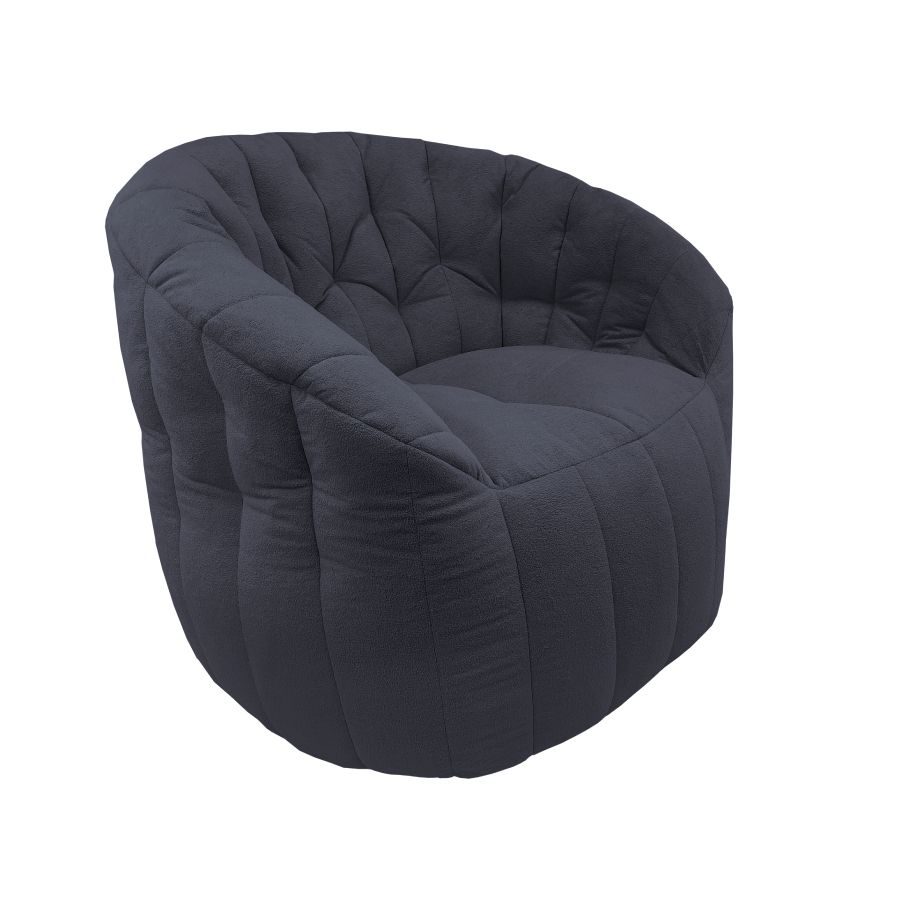 тёмно-серое полукруглое бескаркасное кресло Butterfly Sofa для гостиной, домашнего кинотеатра и офиса — вид сбоку