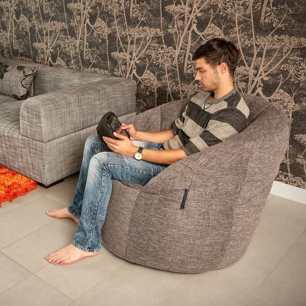 тёмно-серое полукруглое бескаркасное кресло Butterfly Sofa из Sofa Weave — дизайн и качество