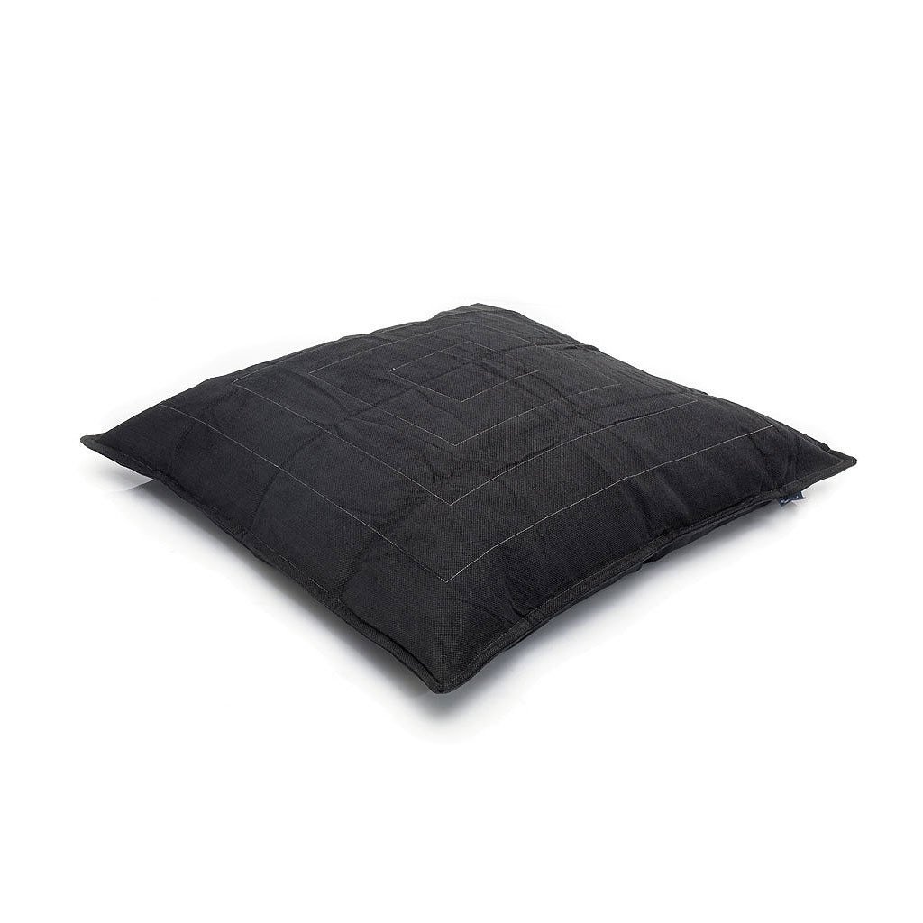 чёрное-графитовое уличный лаунж-шезлонг Zen Lounger из рогожки для террасы, бассейна и сада — вид сбоку