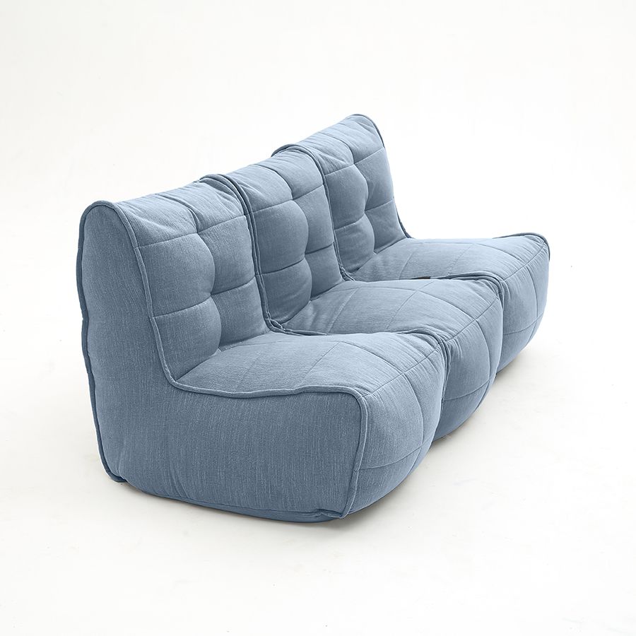 синее модульный диван-кинотеатр Mod3 Movie Couch шенилловое для домашнего кинотеатра и гостиной — фото в интерьере