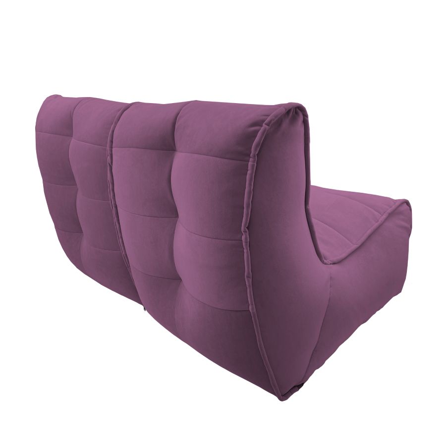 розовое двойной модульный диван Twin Couch велюровое для гостиной и переговорной — вид сбоку
