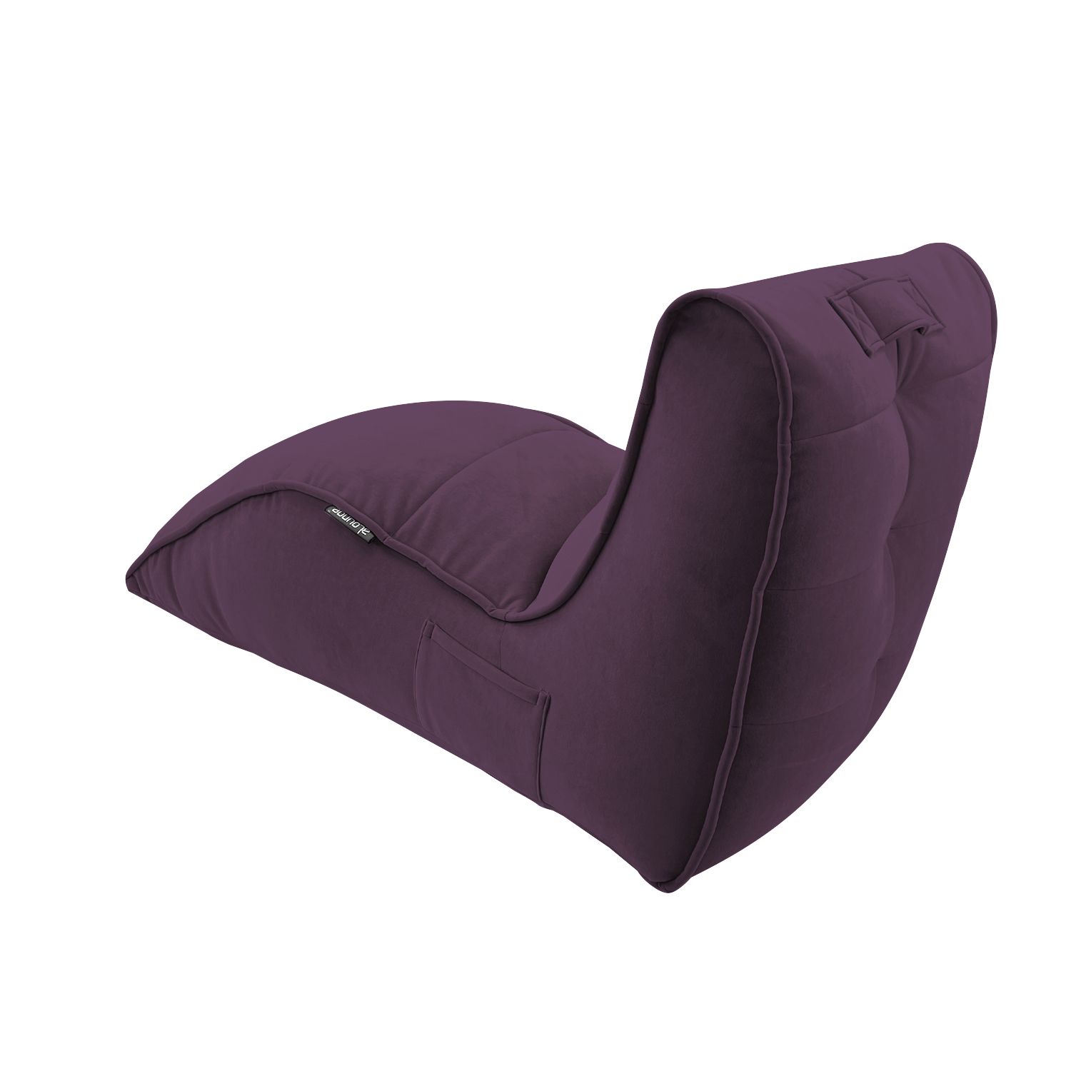 баклажановое бескаркасный лаунж-диван Avatar Sofa велюровое для гостиной, кабинета и лаунж-зоны — фото в интерьере