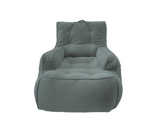 серое уличное лаунж-кресло Tranquility Armchair велюровое для террасы, сада и веранды