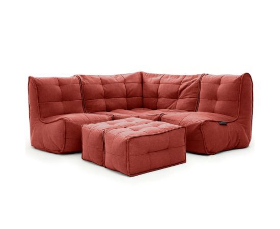 красное большой угловой диван Mod4 Corner Deluxe шенилловое в интерьере гостиная