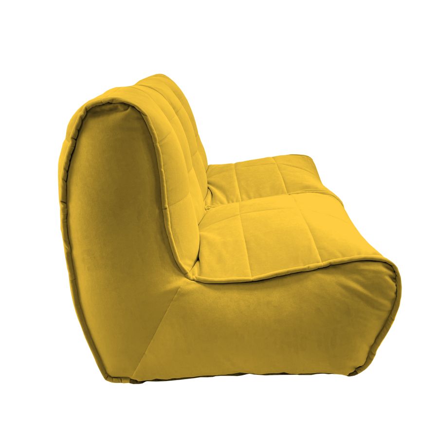 жёлтое двойной модульный диван Twin Couch велюровое для гостиной и переговорной — фото в интерьере