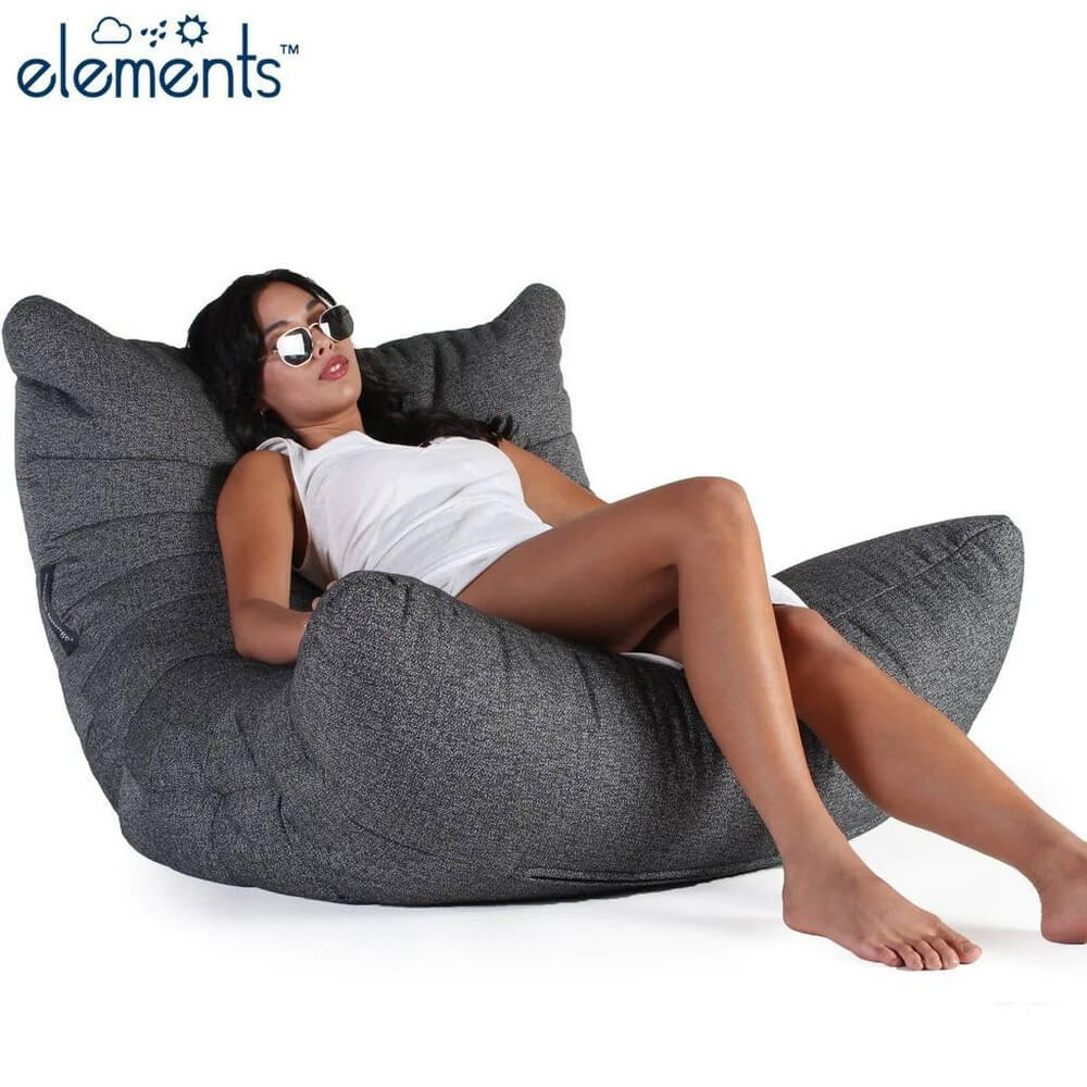 тёмно-серое акустический бескаркасный диван Acoustic Sofa уличное (Oxford) в интерьере офис