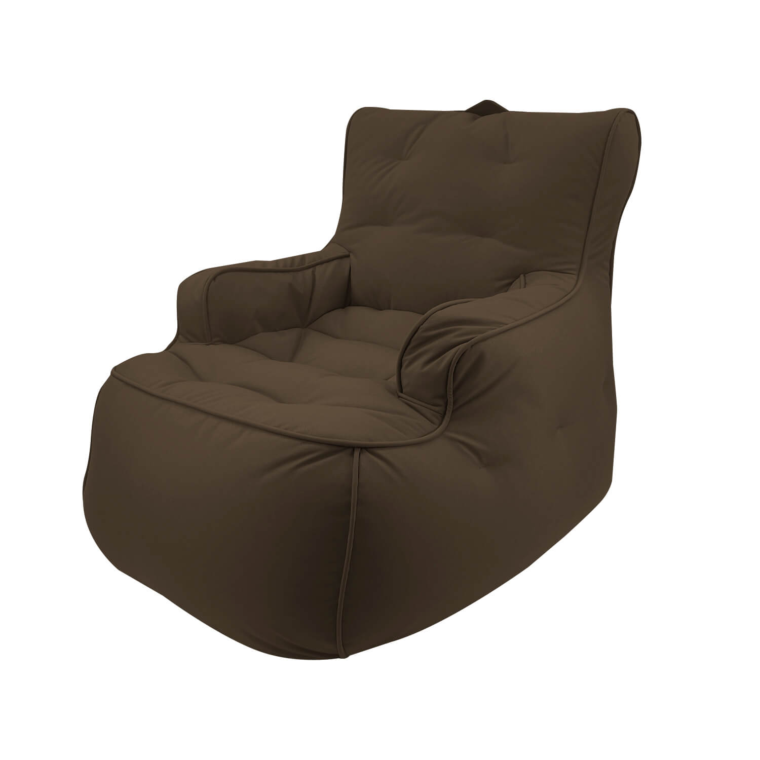 коричневое уличное лаунж-кресло Tranquility Armchair уличное из олефина для террасы, сада и веранды — фото в интерьере