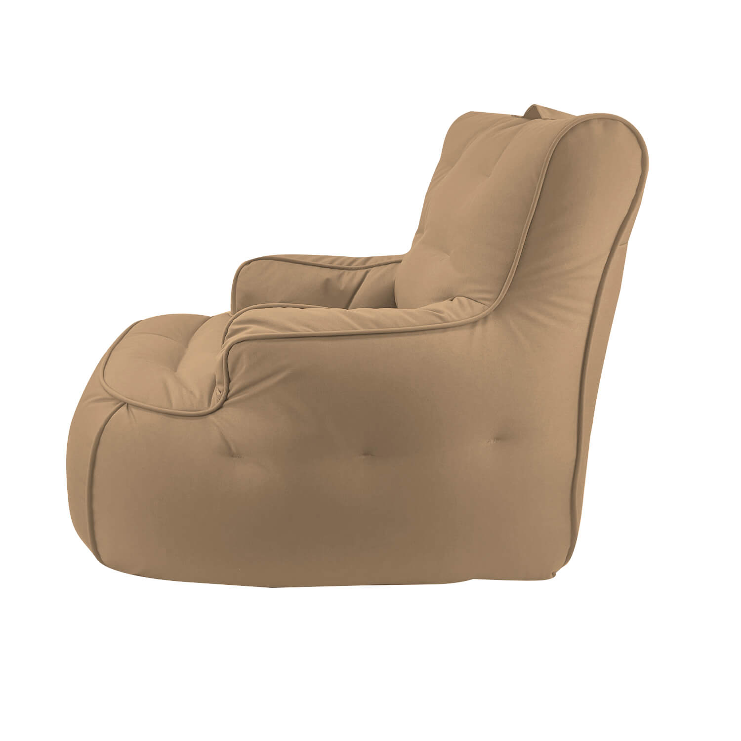 серо-бежевое уличное лаунж-кресло Tranquility Armchair уличное из олефина для террасы, сада и веранды — вид сбоку