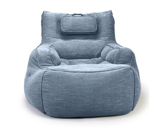 синее уличное лаунж-кресло Tranquility Armchair шенилловое для террасы, сада и веранды