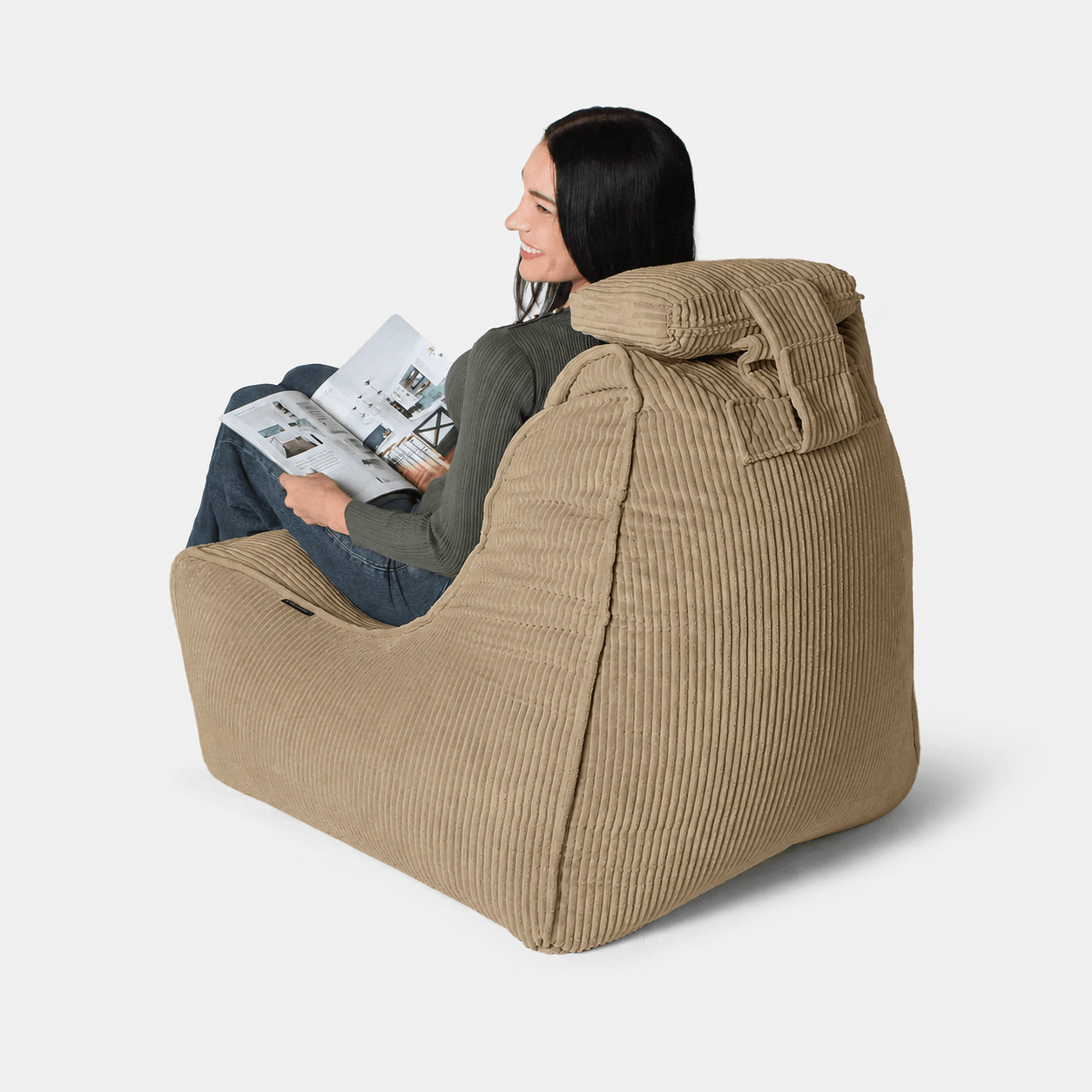 Бескаркасное кресло Tivoli Lounger в вельвете Mocha Mousse — кофейный цвет, Ambient Lounge