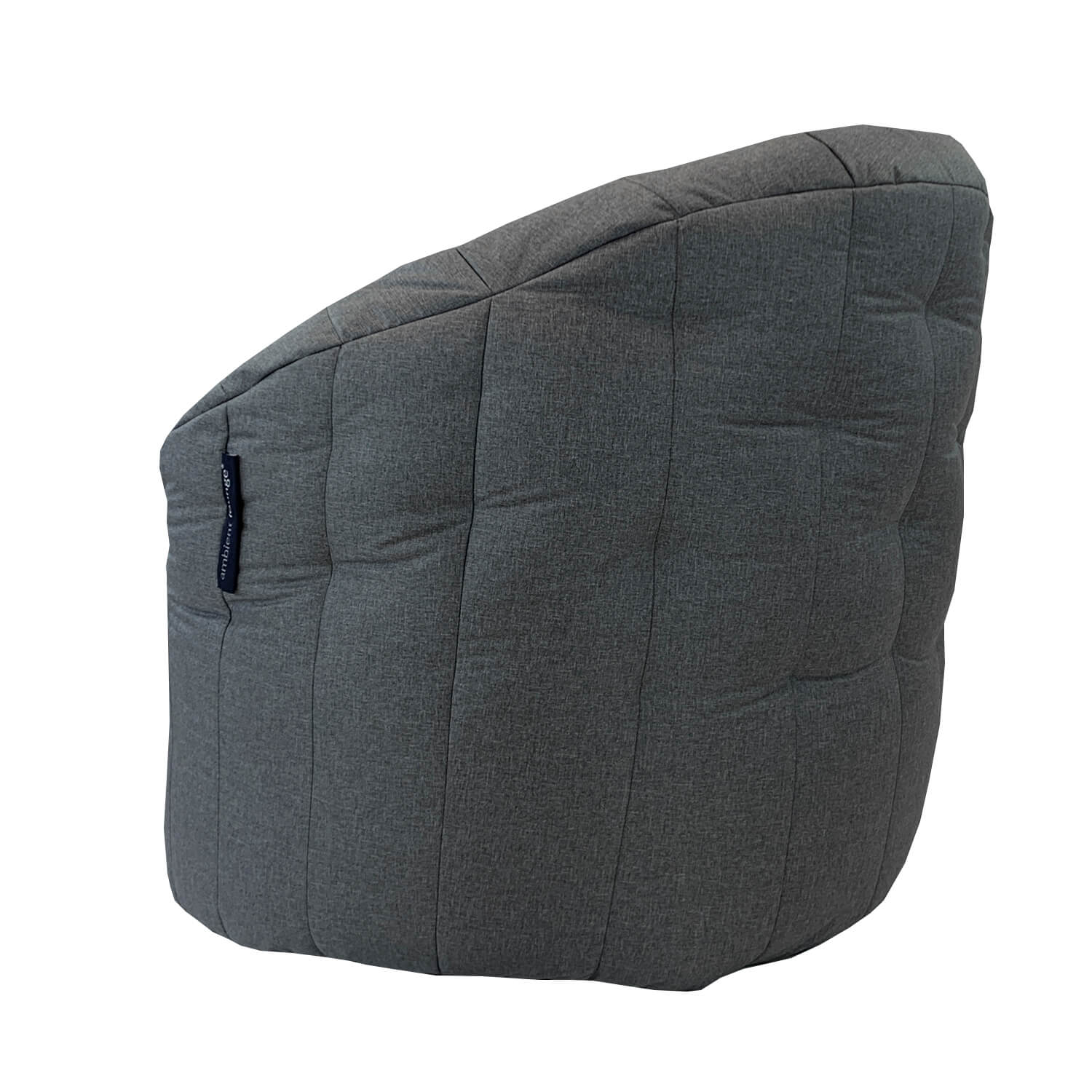 тёмно-серое полукруглое бескаркасное кресло Butterfly Sofa уличное (Oxford) для гостиной, домашнего кинотеатра и офиса — крупный план