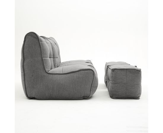 тёмно-серое четырёхместный модульный диван Mod4 Quad Couch шенилловое для гостиной и домашнего кинотеатра