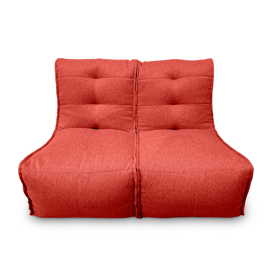 красное двойной модульный диван Twin Couch жаккардовое для гостиной и переговорной