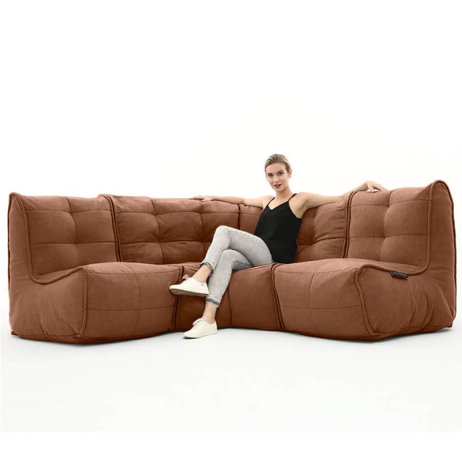 терракотовое угловой модульный диван Mod3 Cozy Corner шенилловое для гостиной и кабинета