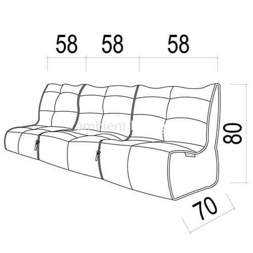 чёрное-графитовое модульный диван-кинотеатр Mod3 Movie Couch из Sofa Weave для домашнего кинотеатра и гостиной