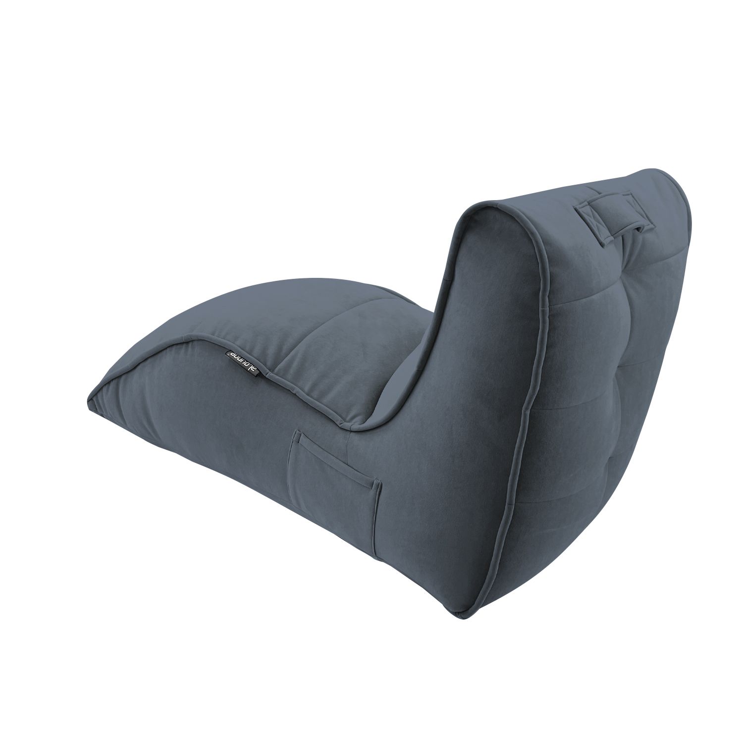 чёрное-графитовое бескаркасный лаунж-диван Avatar Sofa велюровое для гостиной, кабинета и лаунж-зоны — фото в интерьере