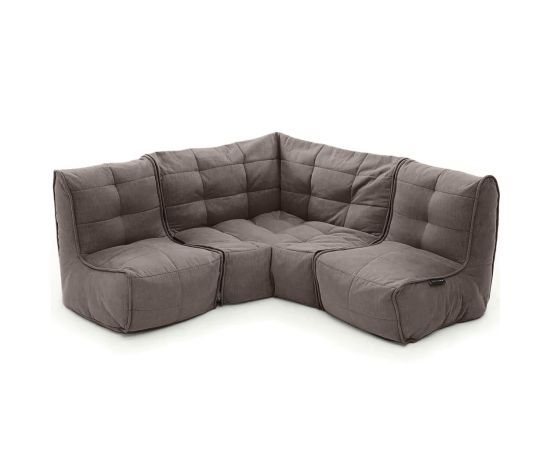 шоколадное угловой модульный диван Mod3 Cozy Corner шенилловое для гостиной и кабинета — крупный план
