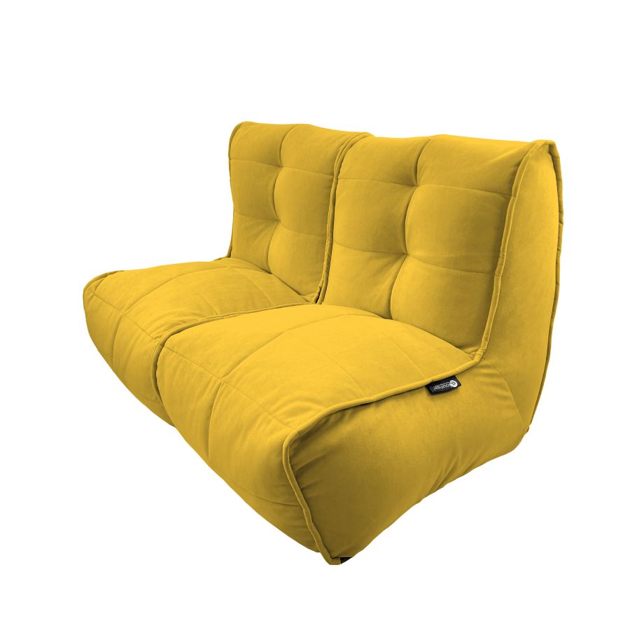 жёлтое двойной модульный диван Twin Couch велюровое для гостиной и переговорной